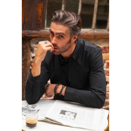 Сорочка чоловіча NeoBlu Blaise колір чорний 03182309