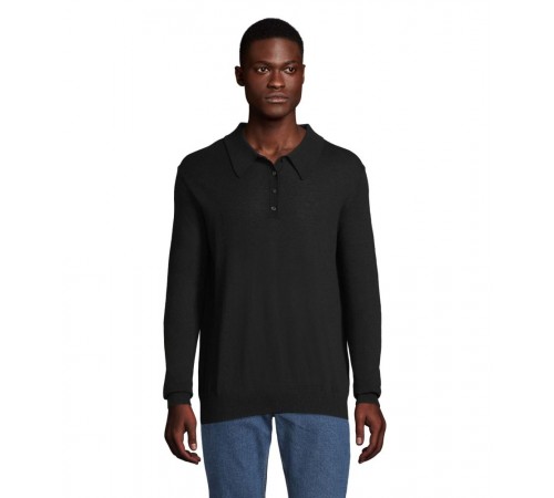 Лонгслів поло NeoBlu Stefan колір чорний 03986309